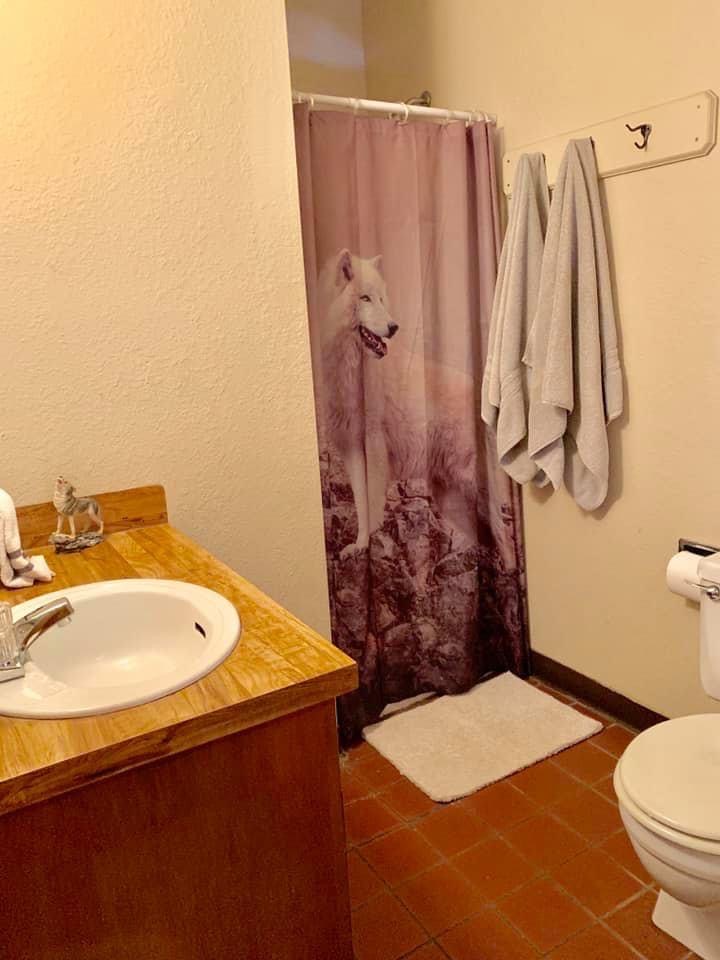 Alone wolf bathroom